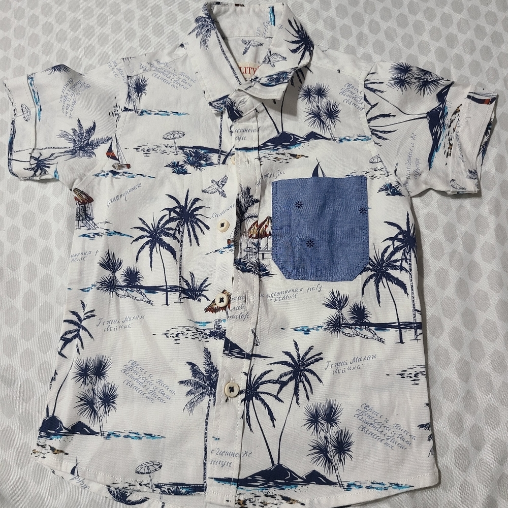 Baby Boy short sleeves pattern cotton shirt   3-6 Months